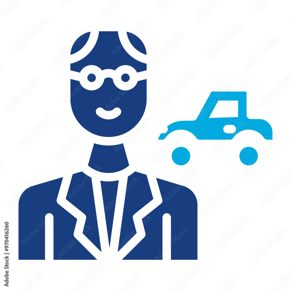 Driving Instructor icon vector image. Can be used for Driving School. Driving Instructor icon vector image. Can be used for Driving School.