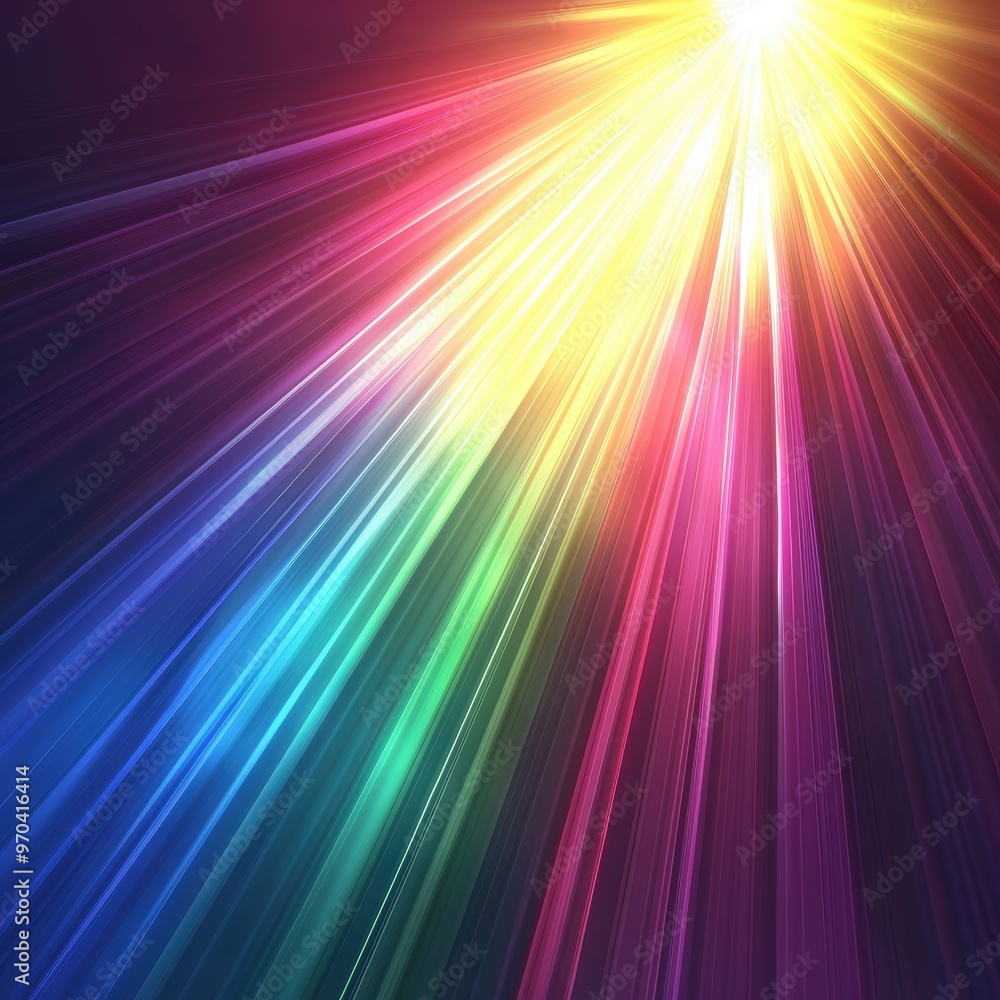 Fototapeta premium Colorful light beams glow.