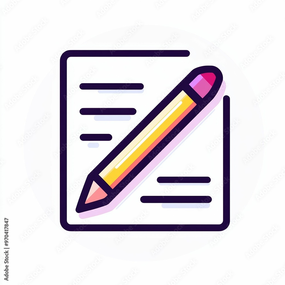 A vibrant yellow pencil lies on a lined sheet of paper, inviting creativity and organization in a neat workspace, perfect for note-taking or drafting ideas A vibrant yellow pencil lies on a lined sheet of paper, inviting creativity and organization in a neat workspace, perfect for note-taking or drafting ideas