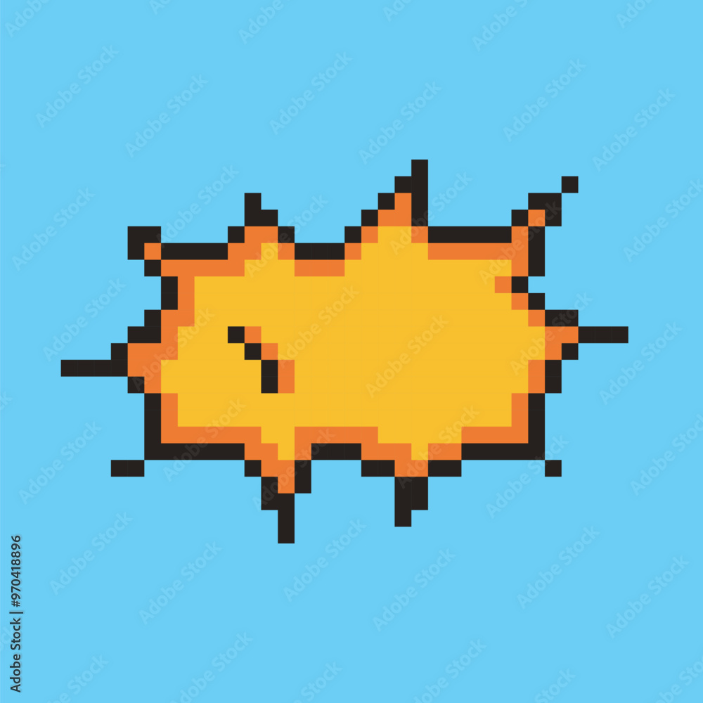 cartoon explosion effect pixel art, vector illustration on isolated background. cartoon explosion effect pixel art, vector illustration on isolated background.