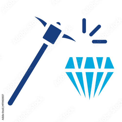 Diamond Pickaxe icon vector image. Can be used for Mining And Crafting.