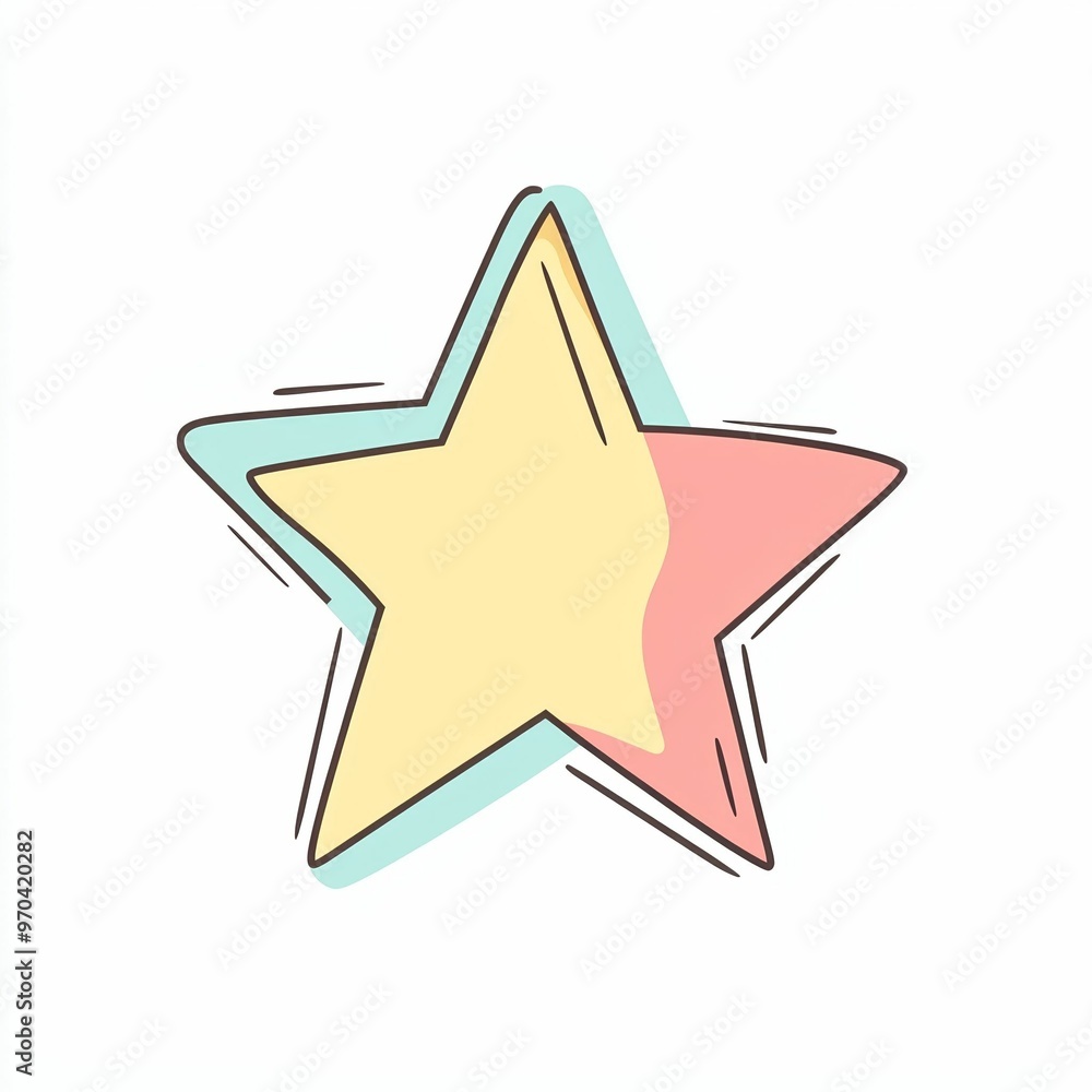 This vibrant star features soft pastel colors and a playful design, perfect for creative projects or decorative purposes in various settings This vibrant star features soft pastel colors and a playful design, perfect for creative projects or decorative purposes in various settings