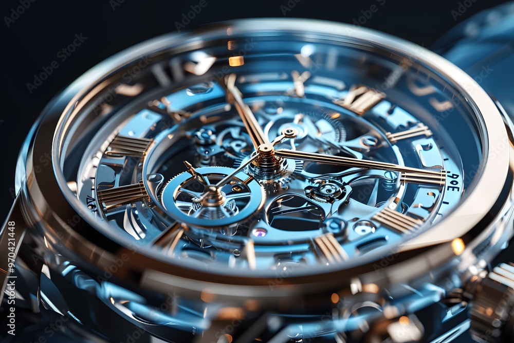 Elegant wristwatch with transparent face. Elegant wristwatch with transparent face.