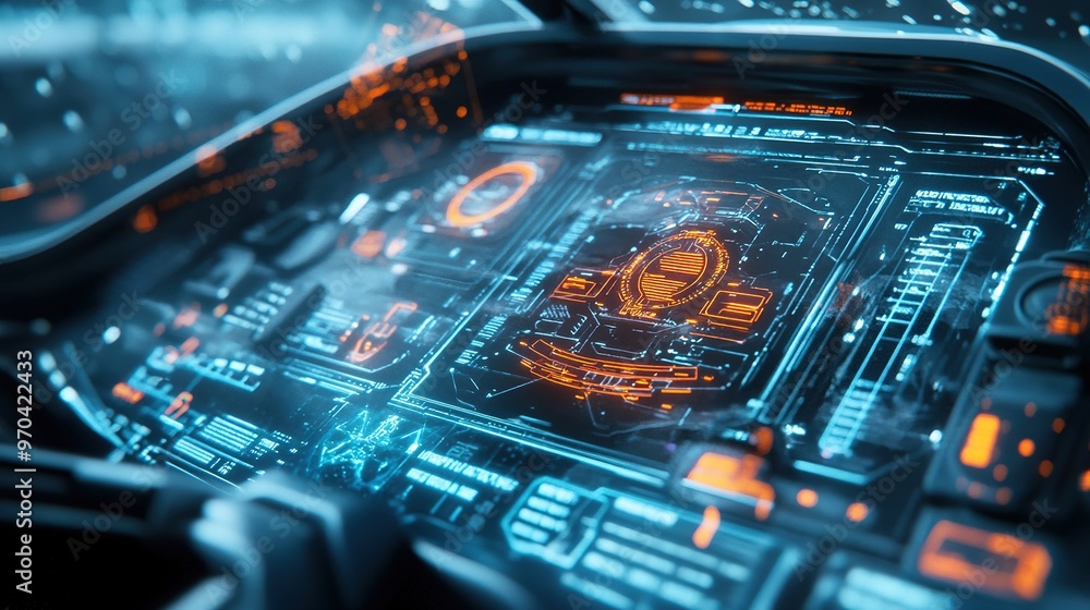 Fototapeta premium holographic HUD plane, suitable for use in hud and science fiction projects 