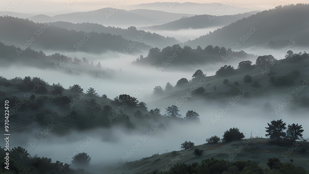 Fototapeta premium Mysterious Foggy Landscape