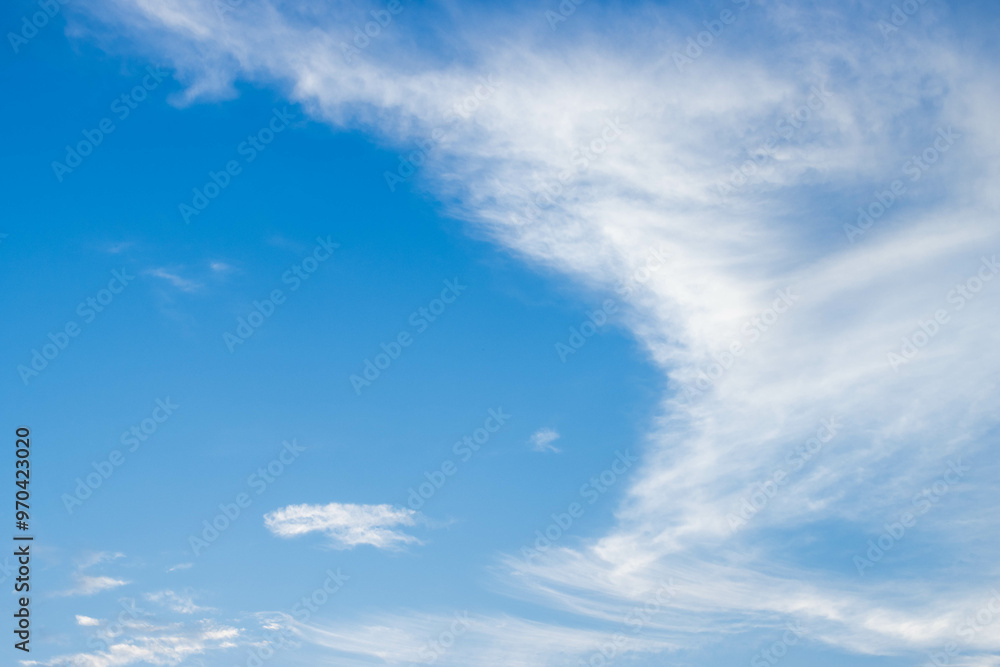 Summer blue sky with white cloud background, copy space Summer blue sky with white cloud background, copy space