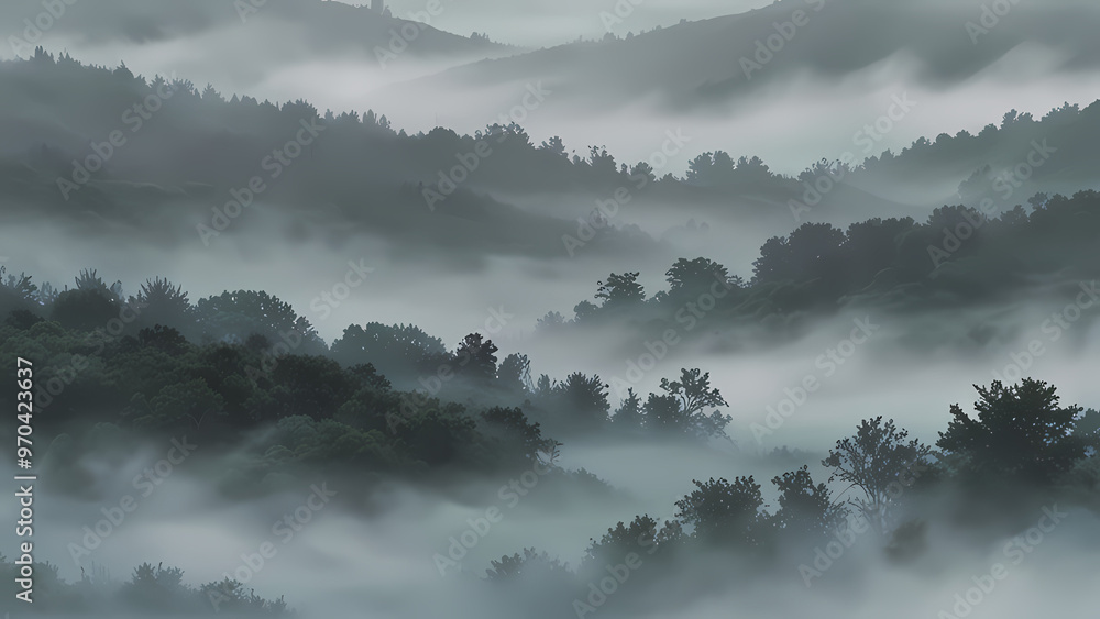 Fototapeta premium Mysterious Foggy Landscape
