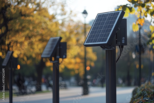 Solar-powered WiFi hotspots in public areas photo