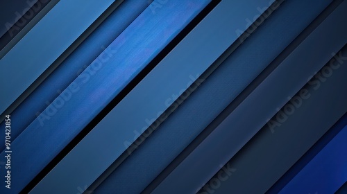 A visually appealing abstract design featuring layered blue stripes, creating a sense of depth and texture.