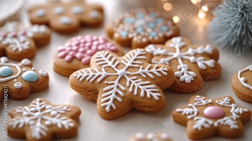 Christmas Gingerbread Cookies with White Frosting