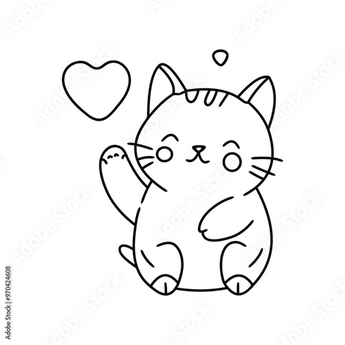 Cat with love, Line art