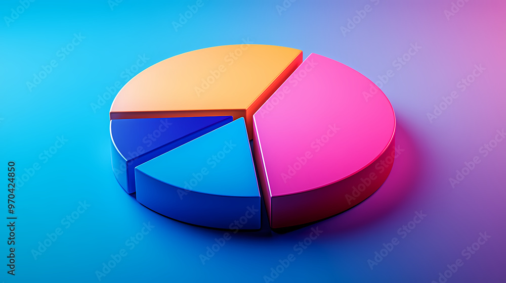 Fototapeta premium Colorful pie chart data analysis