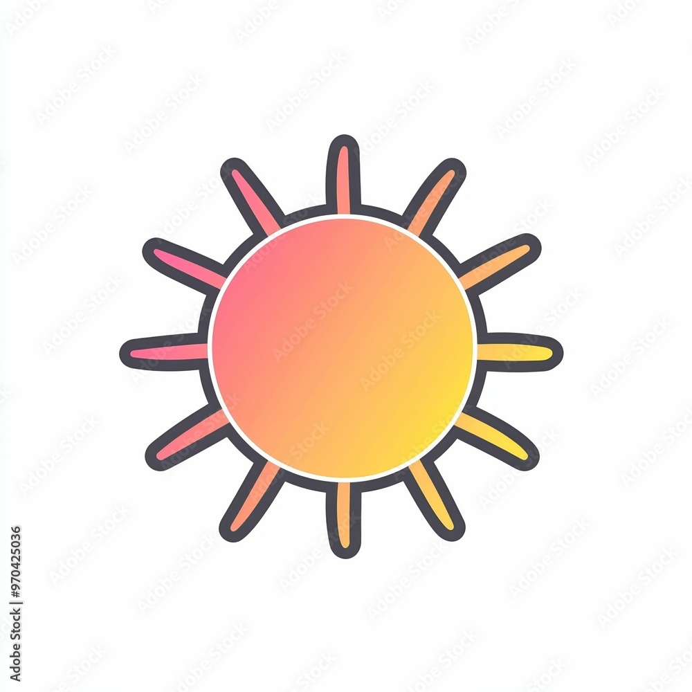 A vibrant sun design radiates warmth and cheer with gold and pink hues, representing sunny days and joyful moments in summer season A vibrant sun design radiates warmth and cheer with gold and pink hues, representing sunny days and joyful moments in summer season