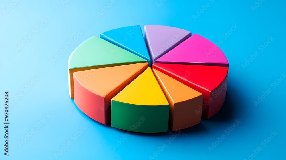 Obraz premium Colorful pie chart data analysis