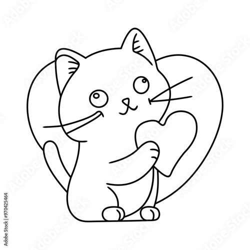 Cat with love, Line art