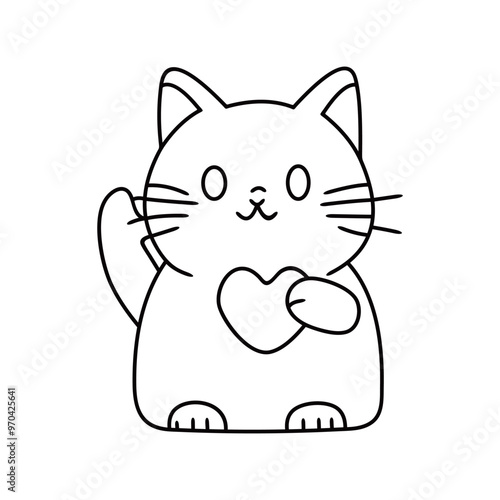 Cat with love, Line art