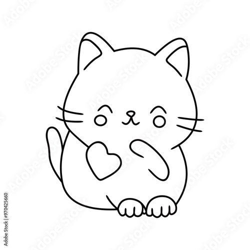 Cat with love, Line art