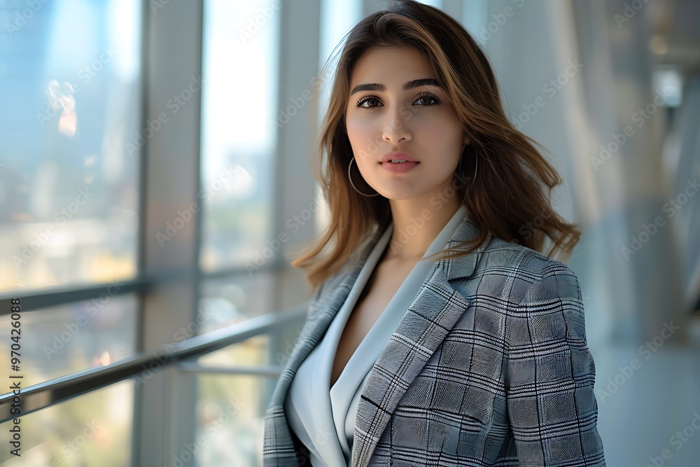Fashionable Woman in a Chic Business Suit, Standing in a High, Chic Business Suit, Fashionable Woman Fashionable Woman in a Chic Business Suit, Standing in a High, Chic Business Suit, Fashionable Woman