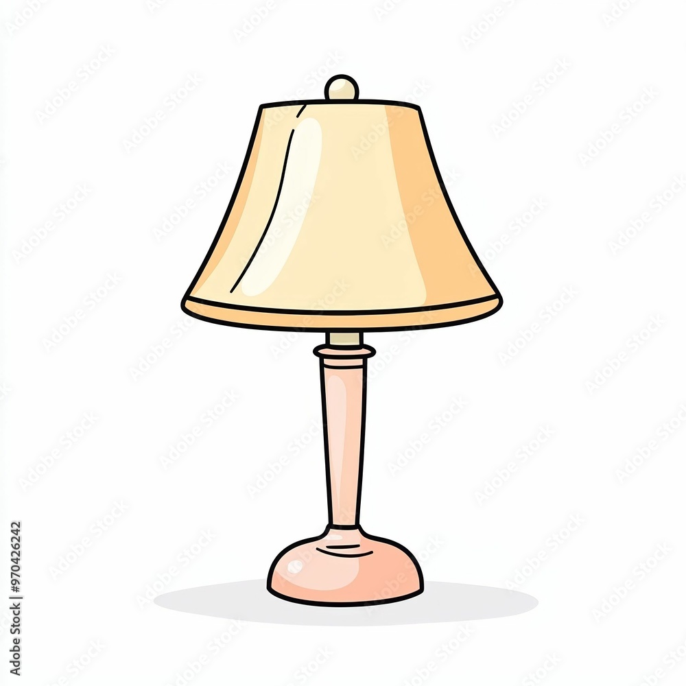 A soft pink table lamp with a beige shade stands on a surface, providing warm light for a comfortable and inviting living space A soft pink table lamp with a beige shade stands on a surface, providing warm light for a comfortable and inviting living space