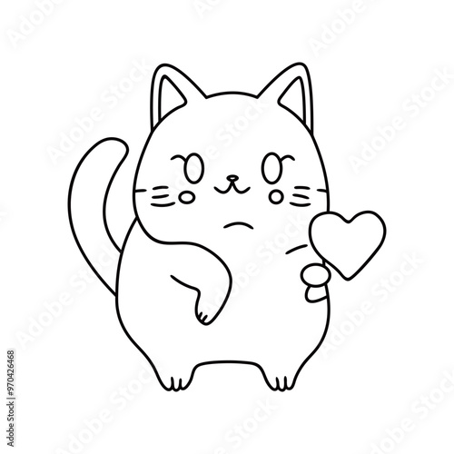 Cat with love, Line art