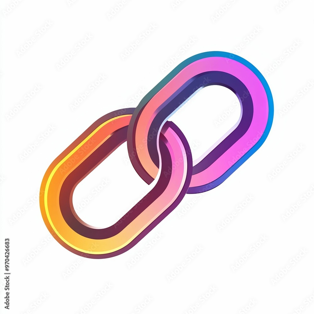 The vibrant interlocking chains convey a strong sense of connection and unity, ideal for tech or communication themes in graphic design The vibrant interlocking chains convey a strong sense of connection and unity, ideal for tech or communication themes in graphic design