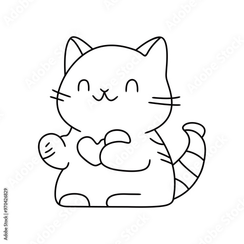 Cat with love, Line art