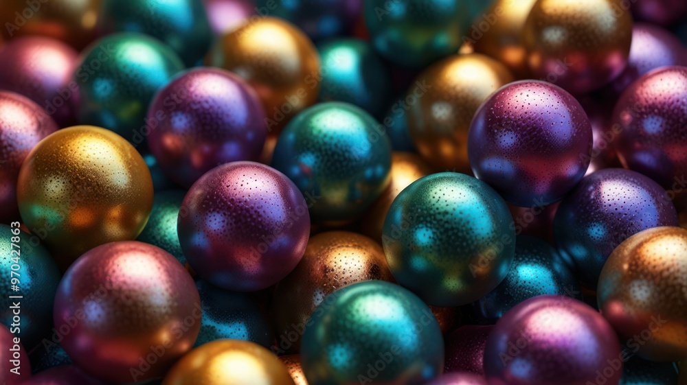 Metallic Spheres in Vibrant Hues Metallic Spheres in Vibrant Hues