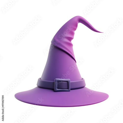 Witch hat, 3D, cartoon, single color isolate on transparency background