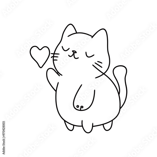 Cat with love, Line art