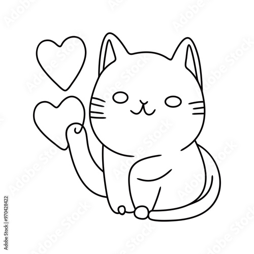 Cat with love, Line art