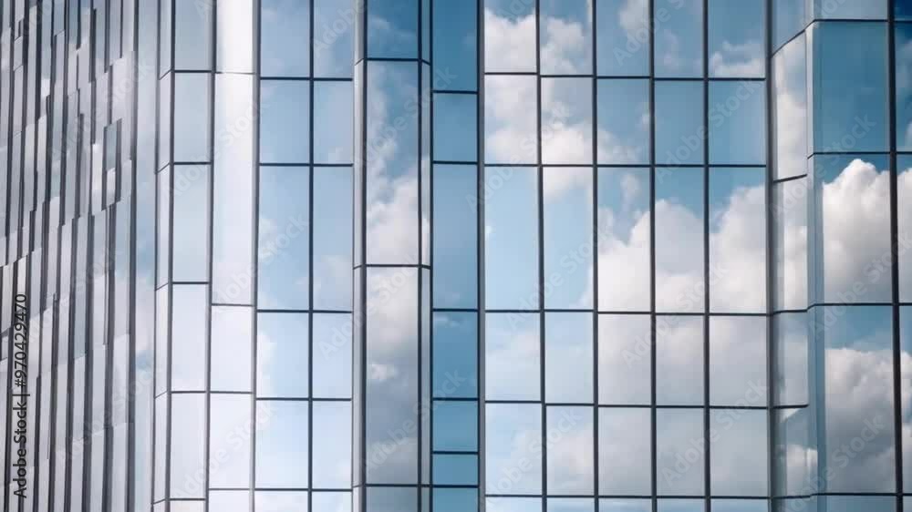 Urban Reflection: A mesmerizing image of a modern glass building reflecting the dynamic movement of clouds across the sky, creating a surreal and ever-changing cityscape. Urban Reflection: A mesmerizing image of a modern glass building reflecting the dynamic movement of clouds across the sky, creating a surreal and ever-changing cityscape.