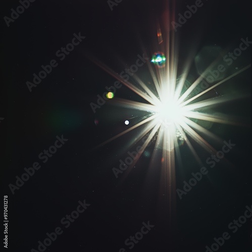 Lens flare on a dark background