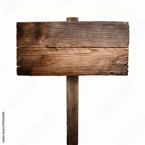 wooden sign isolated on white