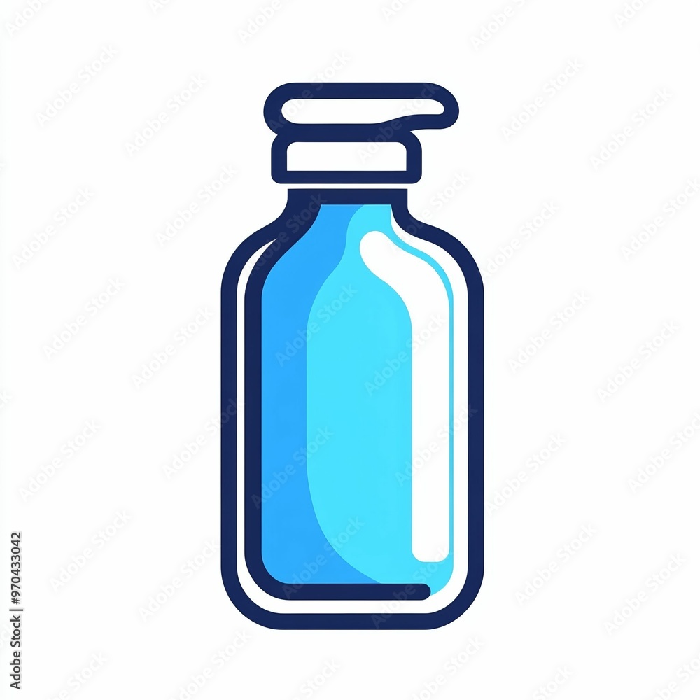 A clear blue bottle with a pump top is displayed, suitable for dispensing various liquid products, ideal for home or skincare use A clear blue bottle with a pump top is displayed, suitable for dispensing various liquid products, ideal for home or skincare use