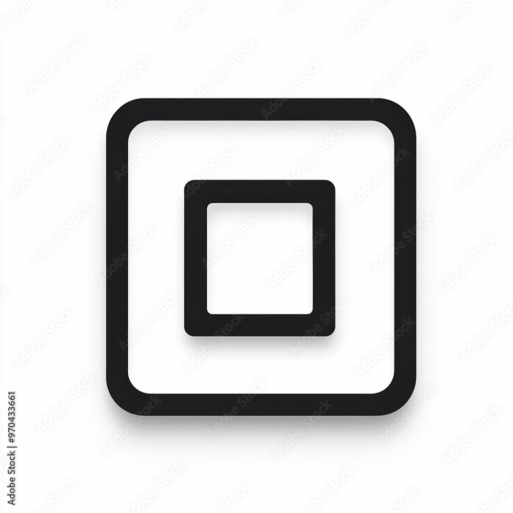 A stylized black and white design showcases concentric squares, emphasizing contemporary aesthetics in digital graphics and design A stylized black and white design showcases concentric squares, emphasizing contemporary aesthetics in digital graphics and design