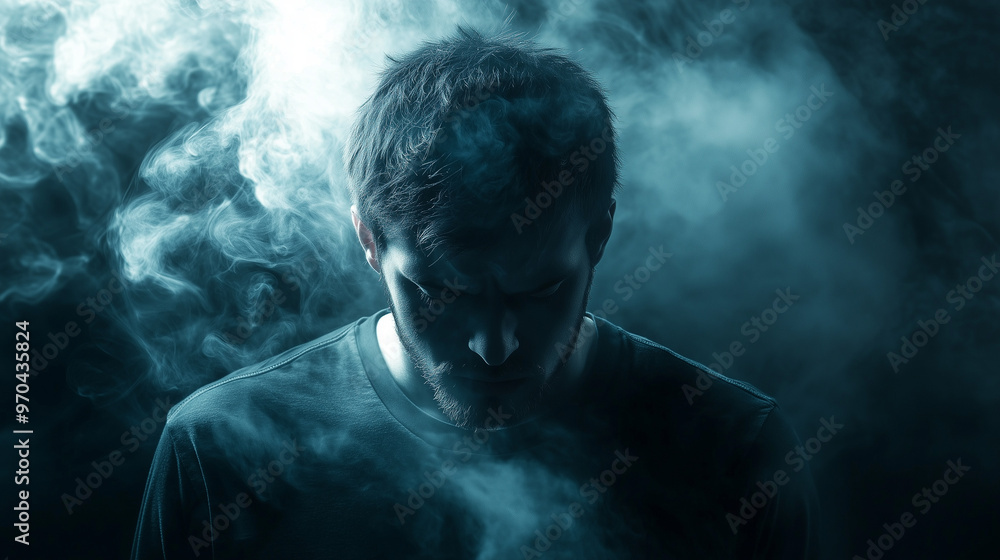 a guy sitting in smoke sad guy a guy sitting in smoke sad guy