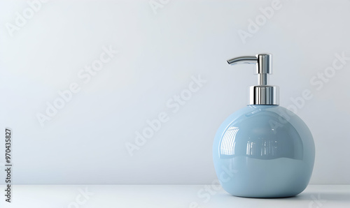 unbranded dispenser bottle isolated on white background, cosmetic packaging mockup with copy space