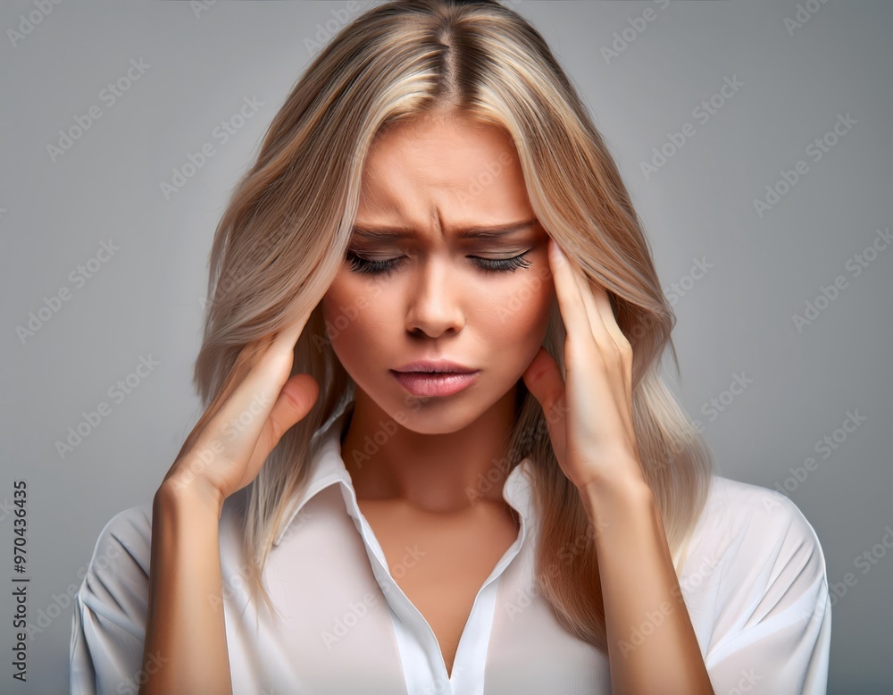The woman had a severe headache from work and was very dizzy, Generative AI The woman had a severe headache from work and was very dizzy, Generative AI