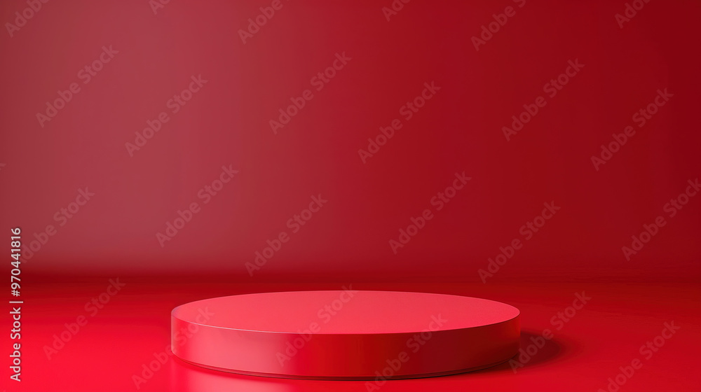3D Red Circular Pedestal for Promotions and Displays 3D Red Circular Pedestal for Promotions and Displays