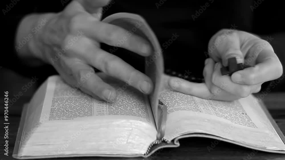 praying to god with hands together with bible on black background with people stock video stock footage praying to god with hands together with bible on black background with people stock video stock footage