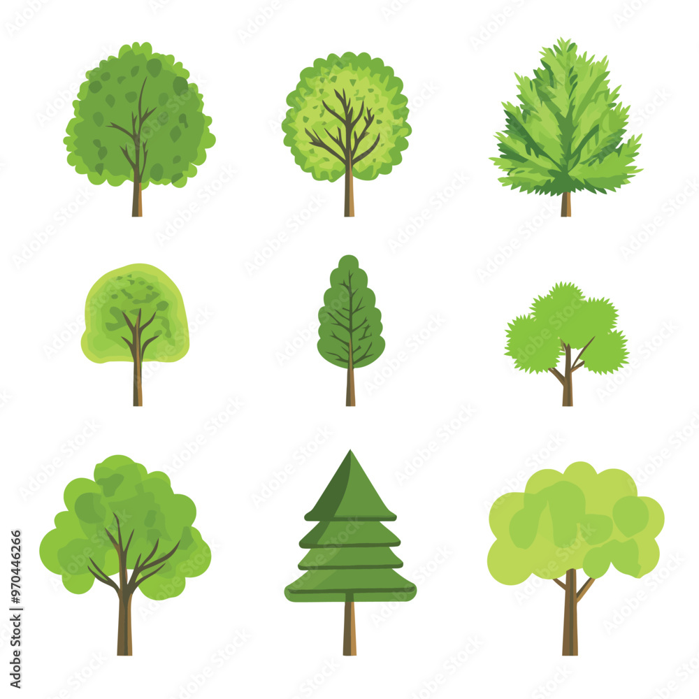 Fototapeta premium Set of Green trees