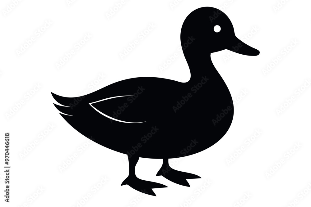 Beautiful duck silhouette vector illustration.
Beautiful duck silhouette vector illustration.