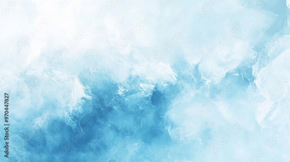 Fototapeta premium Serene Blue Abstract Wallpaper: Watercolor Effects with Fluid Design for Relaxing and Artistic Backgrounds