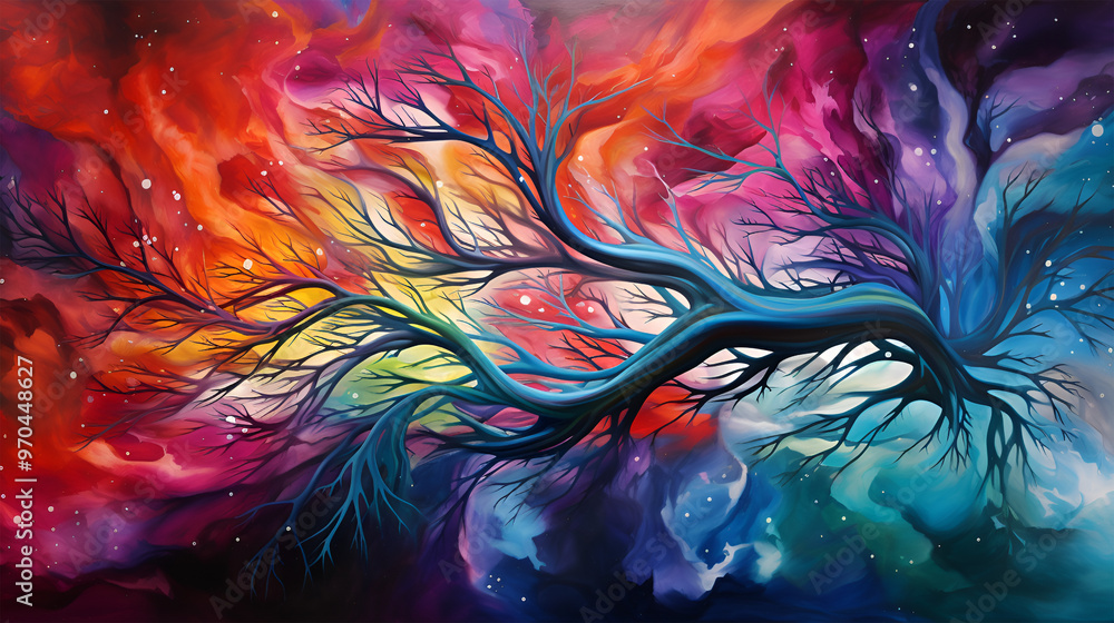 A cosmic dance of vibrant colors, merging seamlessly in an abstract celestial masterpiece A cosmic dance of vibrant colors, merging seamlessly in an abstract celestial masterpiece
