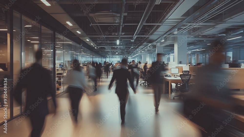 Blurred Motion of People Walking in an Office Building Blurred Motion of People Walking in an Office Building