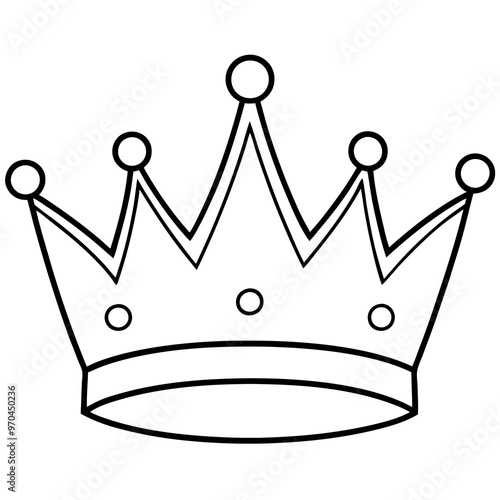 crowns collection outline coloring book page line art drawing