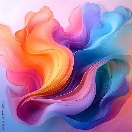 Gentle mixing of vibrant colors in a fluid, flowing motion, creating soft gradients and smooth transitions between hues.