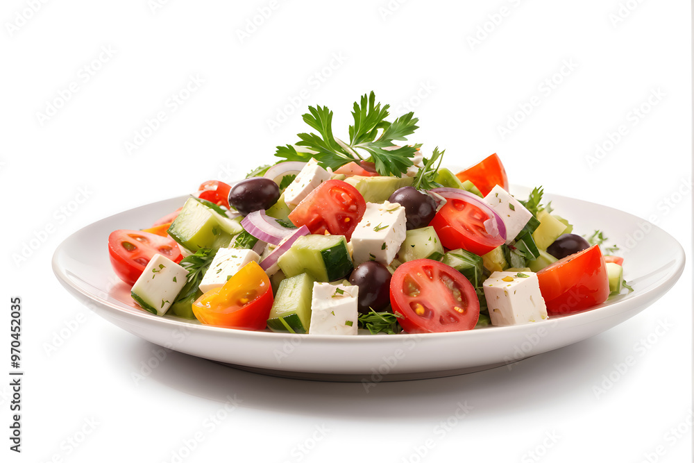 Greek salad isolated on white
Greek salad isolated on white