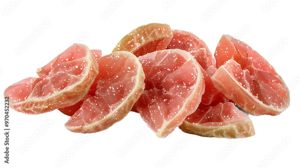 A bunch of dried guava slices with a transparent background. A bunch of dried guava slices with a transparent background.
