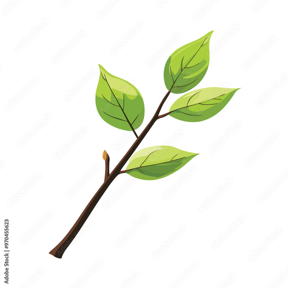 Obraz premium A branch with leaves